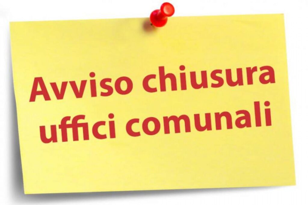 Chiusura temporanea ufficio Anagrafe-Stato Civile