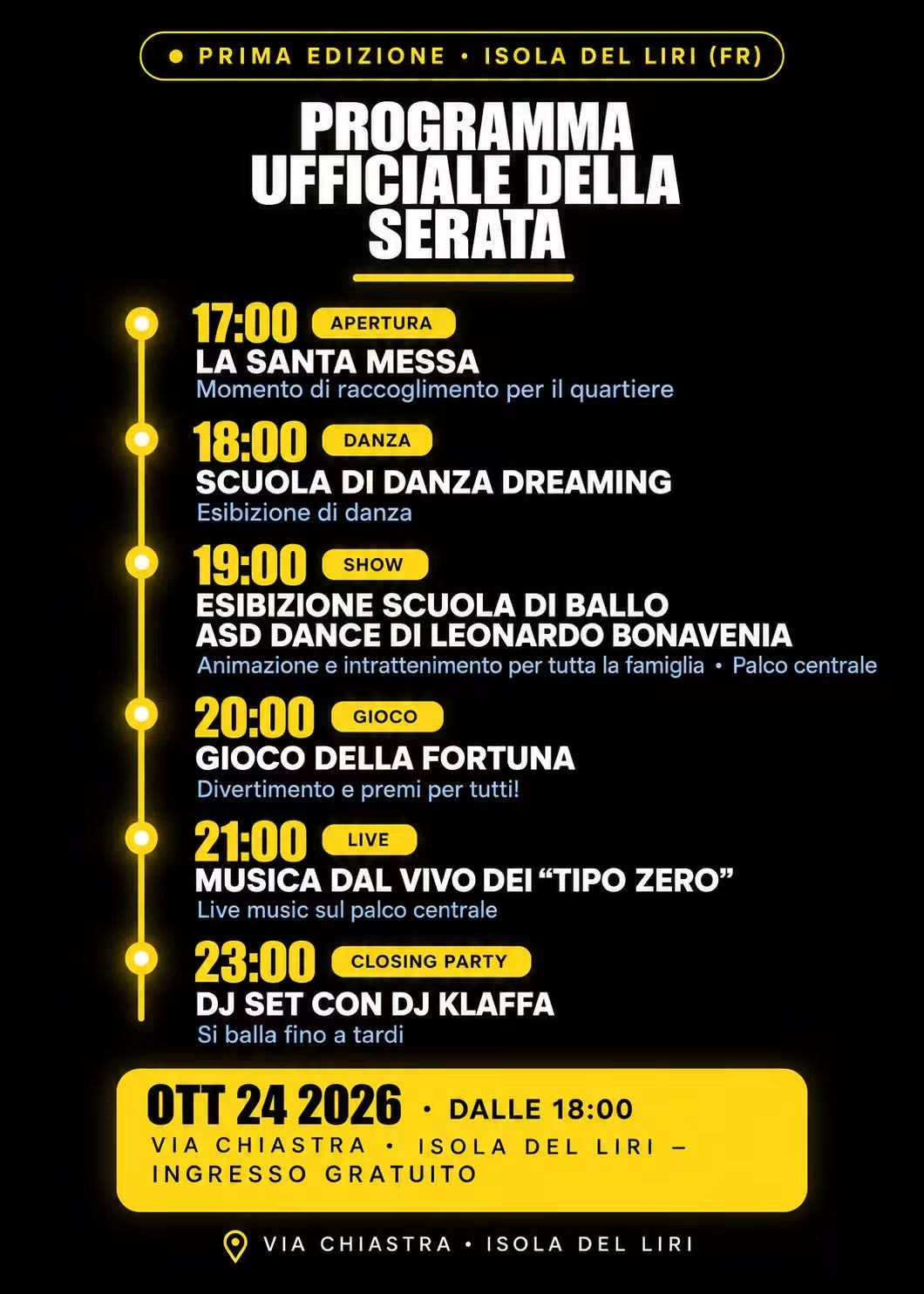 programma festa via chiastra